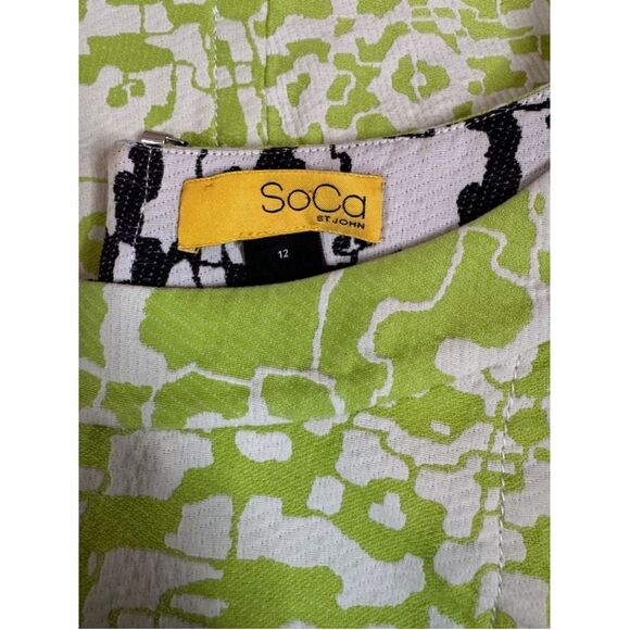 Women's Soca St. John Dress Size 12 Green White - Picture 3 of 4